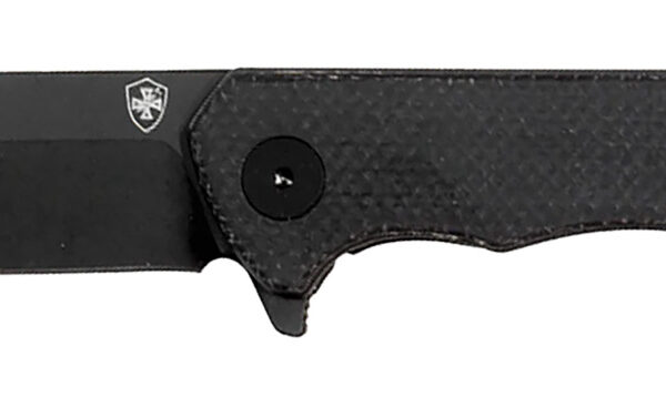 Templar Knife PFMBK321 Paladin 3.27″ Folding Drop Point Plain Black Powder Coated D2 Steel Blade, 4.40″ Black Micarta Handle