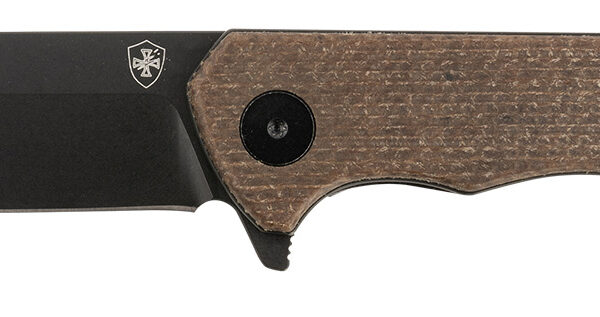 Templar Knife PFMBN321 Paladin  3.27″ Folding Drop Point Plain Black Powder Coated D2 Steel Blade, 4.40″ Brown Micarta Handle