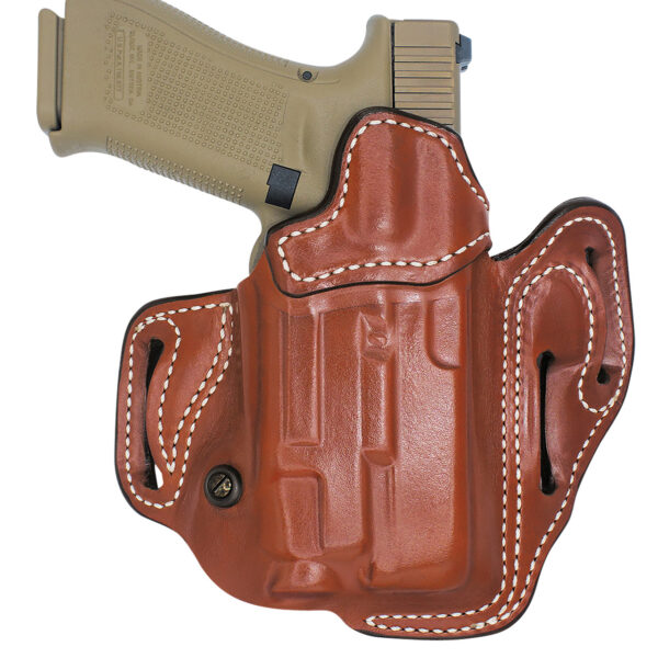 DeSantis Gunhide 201TA6VZ0 Vengeance Scabbard OWB Tan Leather Fits Glock 19/19x/19 Gen 5/23/32/45, Belt Slide Mount, Right Hand