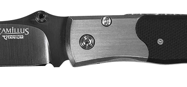Camillus 18671 Pristine  3″ Folding Drop Point Plain Black VG-10 Carbonitride Titanium Blade, Black/Silver G10/SS Handle
