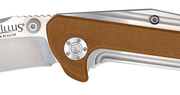 Camillus 19196 Sevens  2.75″ Folding Plain Silver AUS-8 Carbonitride Titanium Blade, Desert Tan/SS G10/SS Handle
