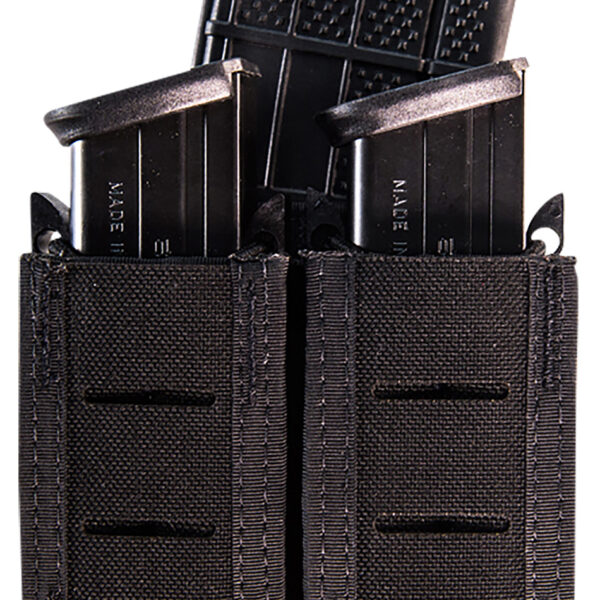 High Speed Gear 41PT02BK TACO Duty Double Pistol Mag, Black Nylon with MOLLE Exterior, Fits MOLLE & 2″ Belt