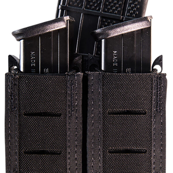 High Speed Gear 41TP02BK TACO Duty Double (2 Pistol/1 Rifle), Black Nylon with MOLLE Exterior, Fits MOLLE & 2″ Belt
