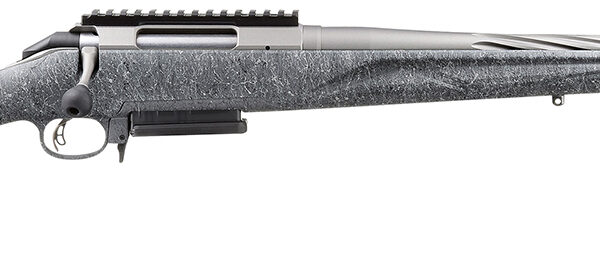 Ruger 46901 American II  Full Size 6.5 Creedmoor 3+1 20″ Gun Metal Gray Cerakote Spiral Fluted Threaded Barrel & Alloy Steel Receiver w/Picatinny Rail, Gray Splatter Adj LOP Synthetic Stock