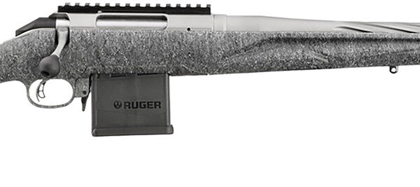 Ruger 46908 American II  Full Size 204 Ruger 10+1 20″ Gun Metal Gray Cerakote Spiral Fluted Threaded Barrel & Alloy Steel Receiver w/Picatinny Rail, Gray Splatter Adj LOP Synthetic Stock