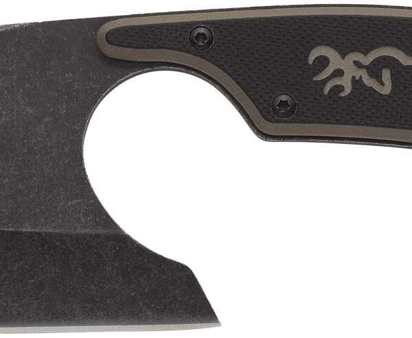 Browning 3220322 Cutoff Camp 2.50″ Fixed Cleaver Plain Black Black Oxide Stonewashed 9Cr14MoV SS Blade, Black/Tan G10 Handle