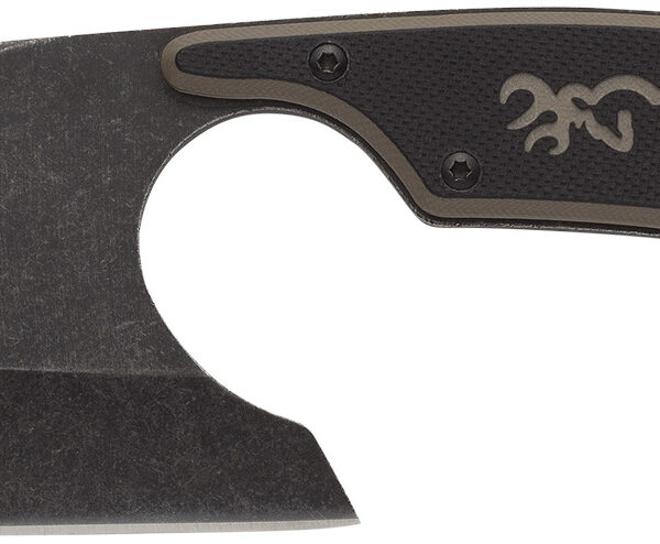 Browning 3220322B Cutoff Camp Boxed 2.50″ Fixed Cleaver Plain Black Black Oxide Stonewashed 9Cr14MoV SS Blade, Black/Tan G10 Handle