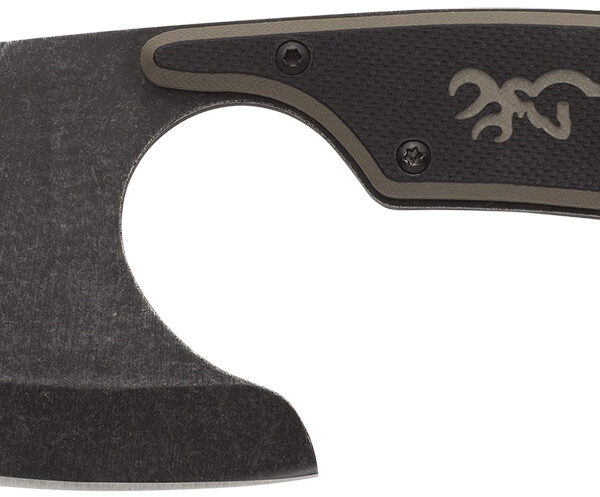 Browning 3220323B Cutoff  Boxed 2.50″ Fixed Skinner Plain Black Black Oxide Stonewashed 9Cr14MoV SS Blade, Black/Tan G10 Handle