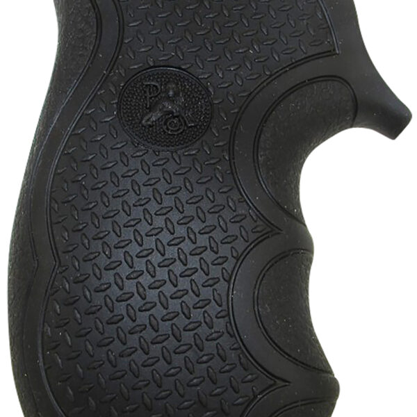 Pachmayr 02482 Diamond Pro Grip Diamond Checkering Black Rubber with Finger Grooves for Ruger LCR