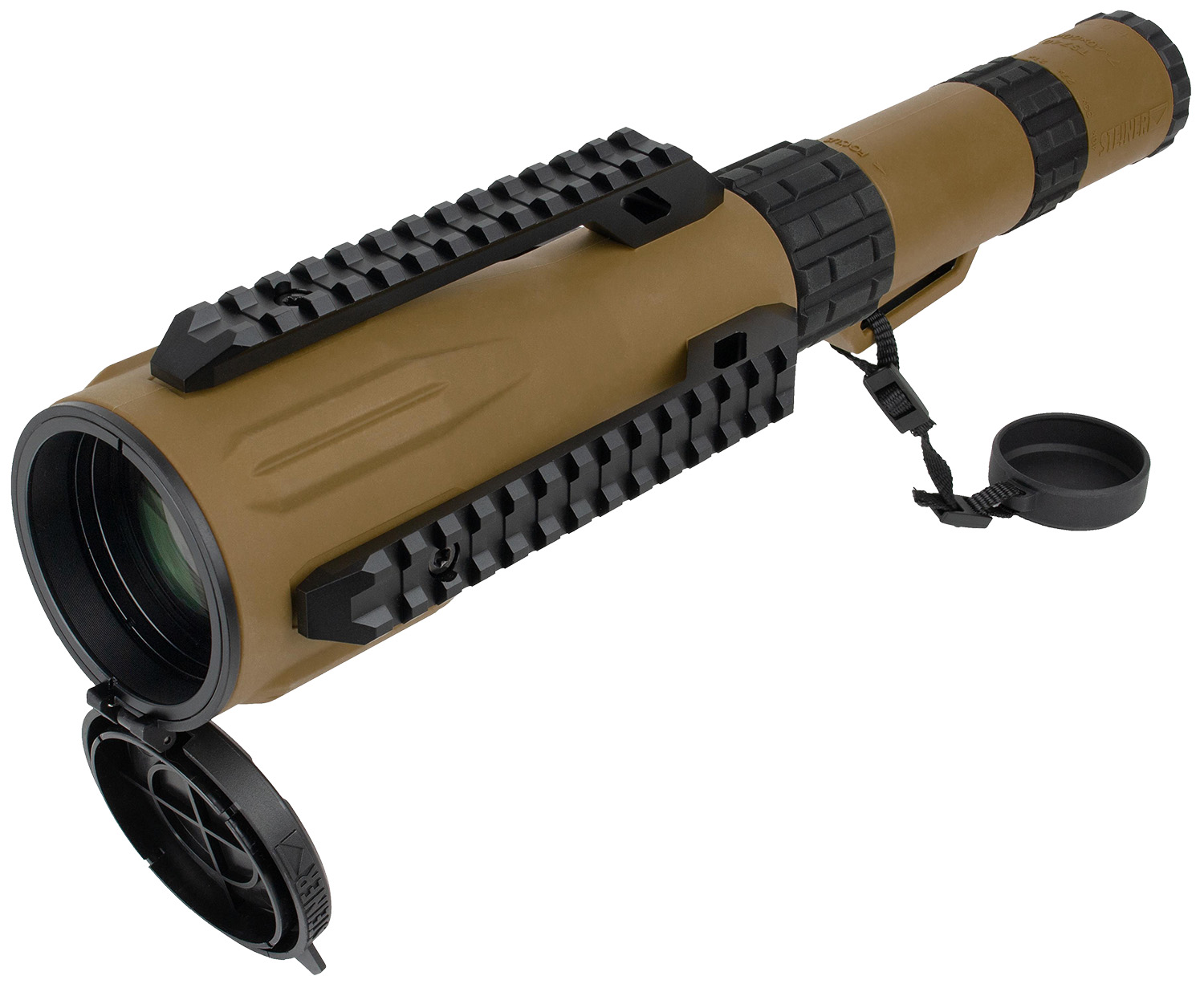 Steiner 2918 TS740 Straight Body 7-40x60mm 1/2 Mil Dot Reticle, Coyote Brown
