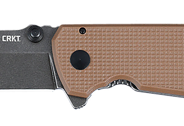 CRKT 2495B SQUID XM 2.95″ Folding Drop Point Plain Stonewashed D2 Steel Blade, Brown Textured G10/SS Handle
