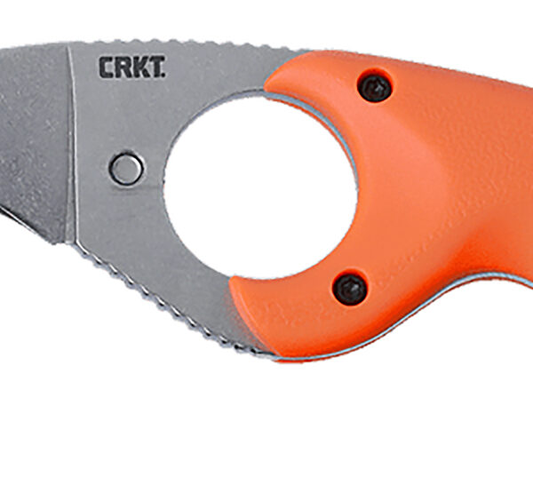 CRKT 2511ER Bear Claw  2.39″ Fixed Hawkbill Veff Serrated Stonewashed AUS-8A SS Blade, Blaze Orange Textured GRN Handle