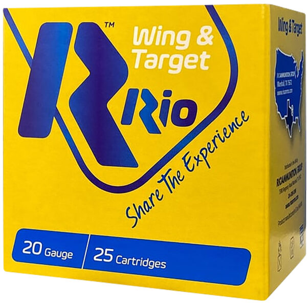 Rio Ammunition WT208 Wing & Target 20Gauge 2.75″ 7/8oz 8Shot 25 Per Box/10 Case