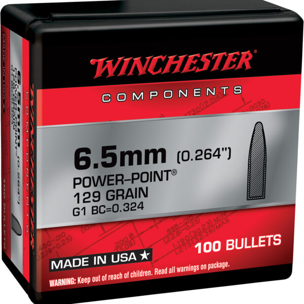 Winchester Ammo WB65PP129X Power-Point 6.5Creedmoor 129gr 100 Per Box/10 Case