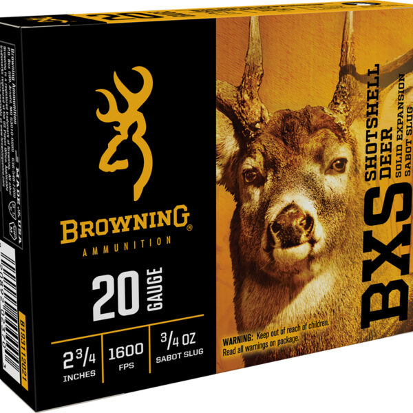 Browning Ammo B193112021 BXS  20Gauge 2.75″ 3/4oz Sabot Slug Shot 5 Per Box/20 Case