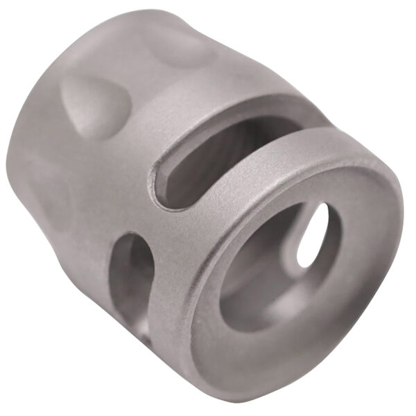 True Precision Inc TPSMICROSS Micro Compensator S-Type Satin Stainless 416R Stainless Steel 1/2″x28 Threads 9mm/380 ACP
