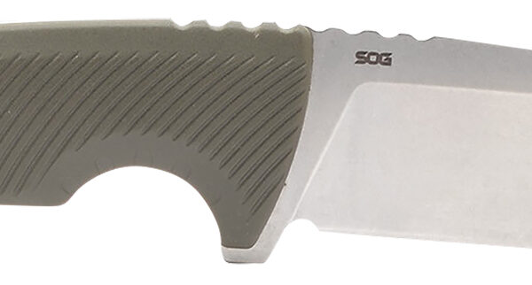 S.O.G SOG17060143 Tellus FX 4.20″ Fixed Clip Point Plain Stonewashed Cryo 440C SS Blade, Olive Drab Textured GRN Handle, Blister Pkg
