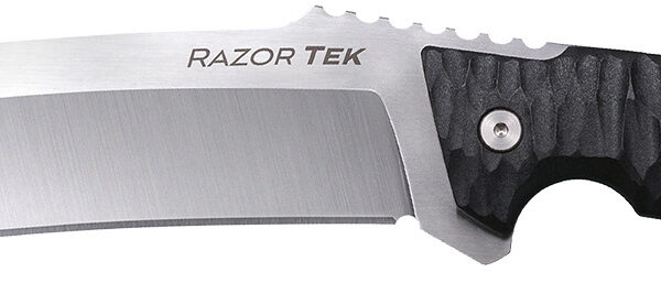 Cold Steel CSFX65RZR Razor Tek EDC 6.50″ Fixed Clip Point Plain Satin 4116 Krupp SS Blade, 6.13″ Black Textured