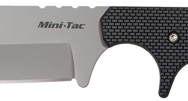 Cold Steel CS49HCFZ Mini Tac Bowie 3.63″ Fixed Clip Point Plain Stonewashed 8Cr13MoV SS Blade, 3.25″ Griv-Ex Handle