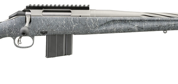 Ruger 46906 American II  Full Size 350 Legend 5+1 20″ Cobalt Cerakote Spiral Fluted Threaded Barrel & Alloy Steel Receiver w/Picatinny Rail, Gray Splatter Adj LOP Synthetic Stock