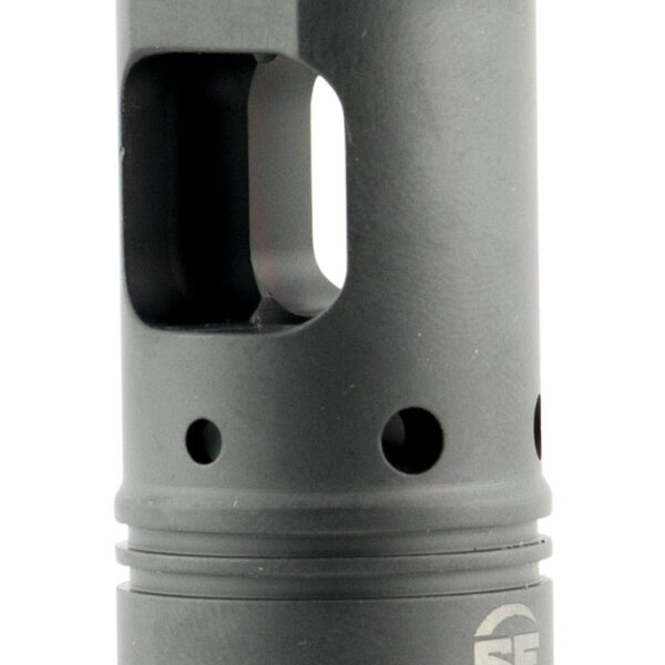 SureFire SFMB3383424 SOCOM Muzzle Brake Black DLC Stainless Steel with 3/4″-24 tpi Threads & 2.60″ OAL for 338 Cal AR-Platform