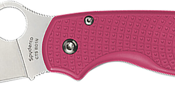Spyderco C223PN Para 3 Lightweight Breast Cancer EDC 2.93″ Folding Plain Satin CTS BD1N SS Blade, Pink Textured FRN Handle