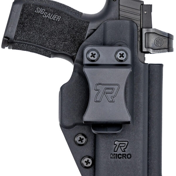 Rounded Gear RGUNVRSLCMPCTBLK Universal Kydex  IWB Black Kydex Belt Clip Fits Compact Sized Handguns Right Hand