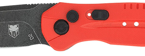CobraTec Knives REDDIABLOAUTO Diablo 3.50″ Folding Black Stonewashed D2 Steel Blade, 4.75″ Red Textured G10 Scales Handle