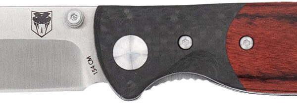 CobraTec Knives CTBRN Baron  EDC 3.25″ Folding Drop Point Plain Satin 154CM SS Blade, 4.25″ Carbon Fiber/Pakkawood Handle