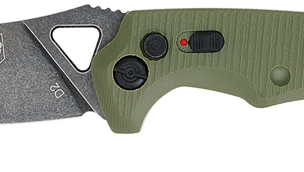 CobraTec Knives ODGAFRYK Ryker 3.75″ Folding Plain Black Stonewashed D2 Steel Blade, 5″ OD Green Textured G10 Handle