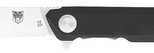 CobraTec Knives CTMONBLK Monarch  3.50″ Folding Plain Satin D2 Steel Blade, 4.75″ Black G10 Handle