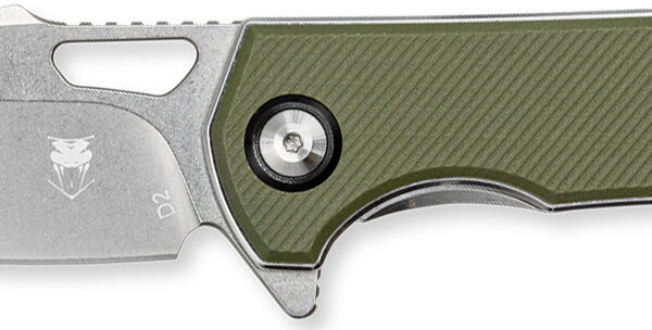 CobraTec Knives CTCLNHRBLK Wolverine  3.12″ OTF Drop Point Plain Satin TiCN D2 Steel Blade, 4.25″ Green Textured G10 Handle