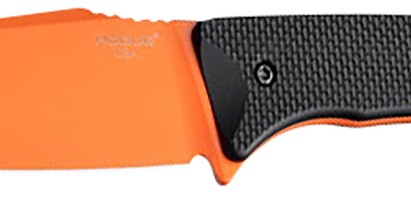 Hogue 35859 Extrak  XL 3.90″ Fixed Clip Point Plain Blaze Orange Cerakote CPM M4 Tool Steel Blade, Black Textured G10 Scales Handle
