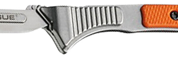 Hogue 35874 Expel  2.050″ Fixed High Carbon Steel Blade, Orange G10 Scales/SS Handle, Includes 3 #60 & 2 #70 blades.