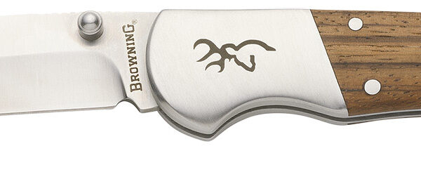 Browning 3220533 Sage Creek  Large 3.50″ Folding Drop Point Plain Satin 9Cr18MoV SS Blade, Brown Zebra Wood Handle