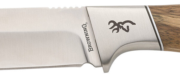 Browning 3220537 Sage Creek  Large 4.50″ Fixed Clip Point Plain Satin 9Cr14MoV SS Blade, Brown Zebra Wood Handle