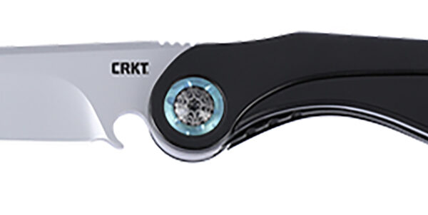 CRKT 5702 Nucleus  3.19″ Folding Plain Bead Blasted 12C27 Sandvik Blade, Black/Red G10/SS Handle