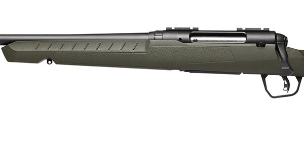 Savage Arms 32130 Axis 2 Compact 7mm-08 Rem 4+1 20″ Matte Black Heavy Sporter Barrel, Matte Black Drilled & Tapped Carbon Steel Receiver, Fixed OD Green Synthetic Stock, Left Hand
