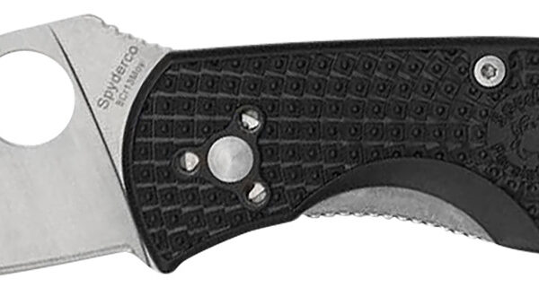 Spyderco C136PBK Persistence Lightweight 2.75″ Folding Plain Satin 8Cr13MoV SS Blade, Black Bi-Directional Texturing FRN Handle