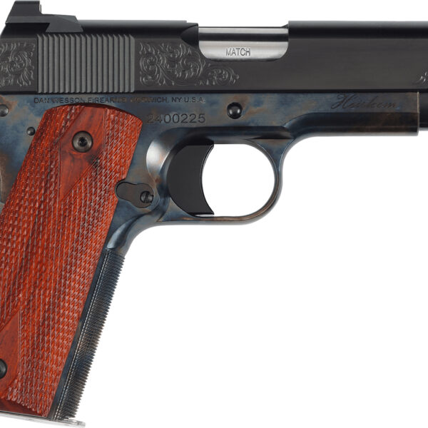 Dan Wesson 01779 Heirloom 2024 45 ACP 8+1 4.25″ Stainless Steel Barrel, Blued Serrated Carbon Steel Slide, Black Steel Frame w/Beavertail, Cocobolo Grip