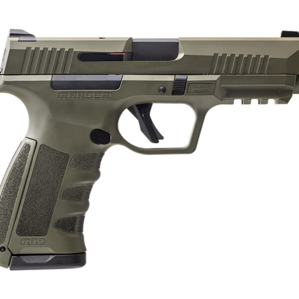 Dickinson LLC RA9G RA9  9mm Luger 17+1 4.25″ Black Steel Barrel, OD Green Cerakote Serrated Aluminum Slide, OD Green Polymer Frame w/Accessory Rail