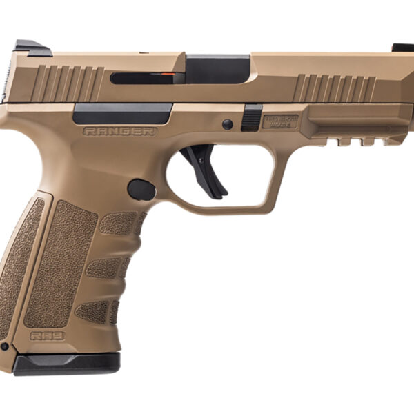 Dickinson LLC RA9FED RA9  9mm Luger 17+1 4.25″ Black Steel Barrel, Flat Dark Earth Cerakote Serrated Aluminum Slide, Flat Dark Earth Polymer Frame w/Accessory Rail