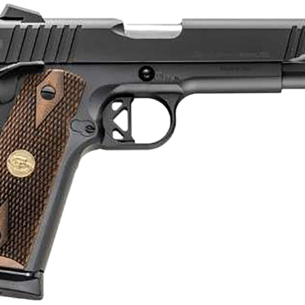 Chiappa Firearms 440211 1911 Superior Full Size 45 ACP 8+1 5″ Stainless Steel Barrel, Black Steel Optic Ready/Serrated Slide & Frame w/Beavertail, Walnut Diamond Checkered Grip, RMR/RMSc Footprint