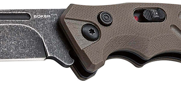 Boker 01BO483 Intention II  Folding Drop Point Plain D2 Steel Blade Brown G10 Handle