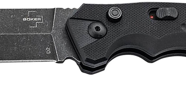 Boker 01BO796 Intention II  3.35″ Folding Dagger Plain D2 Steel Blade Black G10 Handle