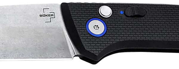 Boker 01BO920 FRND  3.35″ Drop Point Plain Stonewashed D2 Steel Blade 4.52″ Black Grivory Handle