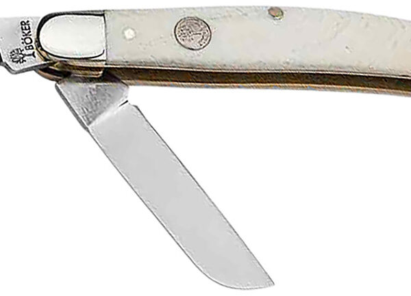 Boker 110854 Stockman Traditional Medium Clip Point/Sheepsfoot/Spey Plain D2 Steel Blade Smooth White Bone Handle