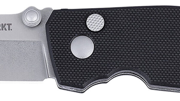 CRKT 2474 SQUID  EDC 2.27″ Folding Plain Stonewashed D2 Steel Blade, Black G10 Handle