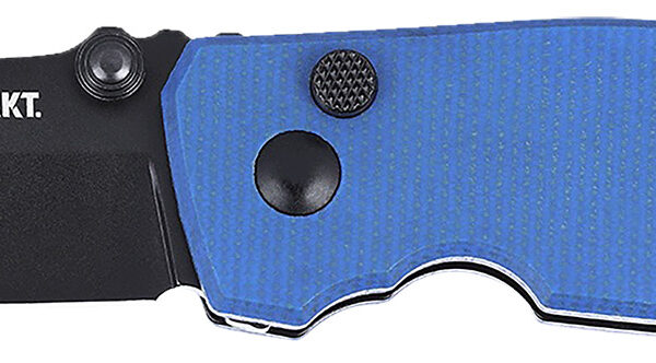 CRKT 2474BD SQUID  EDC 2.27″ Folding Plain Stonewashed D2 Steel Blade, Blue Micarta Handle
