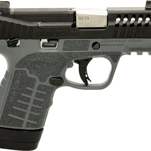 Savage Arms 67059 Stance XR 9mm 13+1 3.20″ Natural Black Nitride Ported Stainless Steel Slide Gray Glass Filled Nylon Grip Ambidextrous